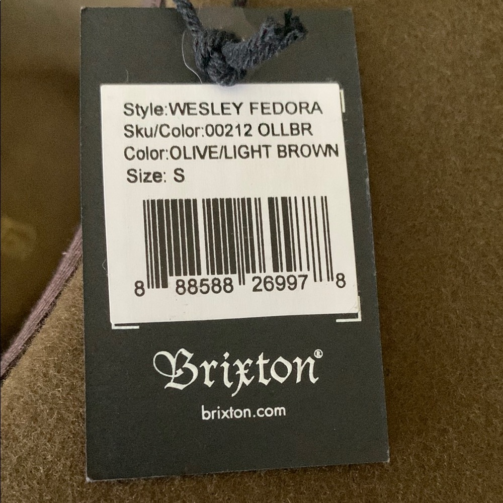 Brixton Classic Olive/Light Brown Wesley Fedora - Picture 5 of 5